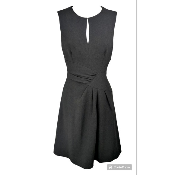 Nanette Lepore Dresses & Skirts - Nanette Lepore Black Cocktail Dress Faux Wrap Palm Reader Keyhole Ruched XS 0